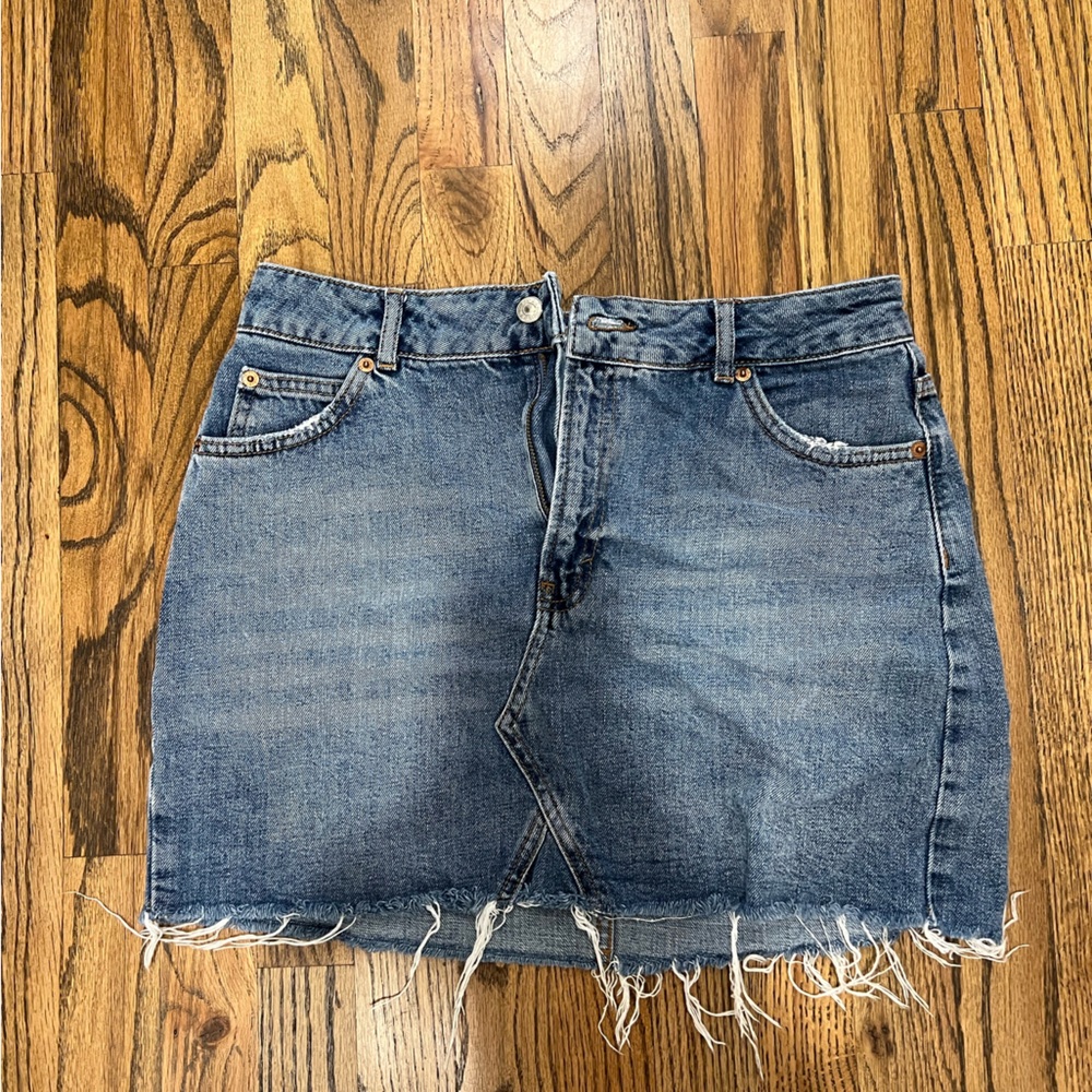Topshop Light Blue Denim Skirt